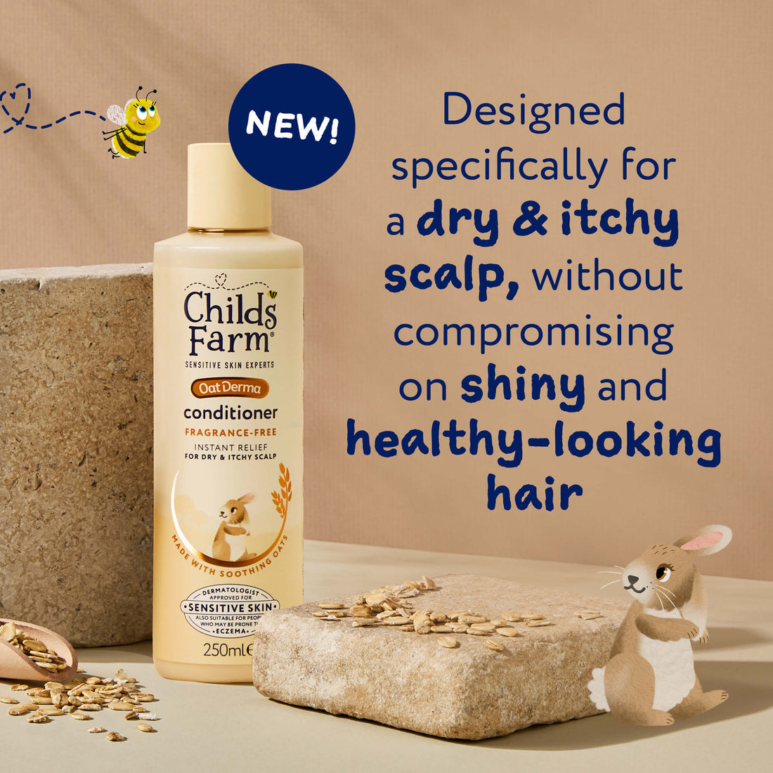Childs Farm Sensitive Skin Experts Oat Derma Fragrance Free Conditioner 250ml