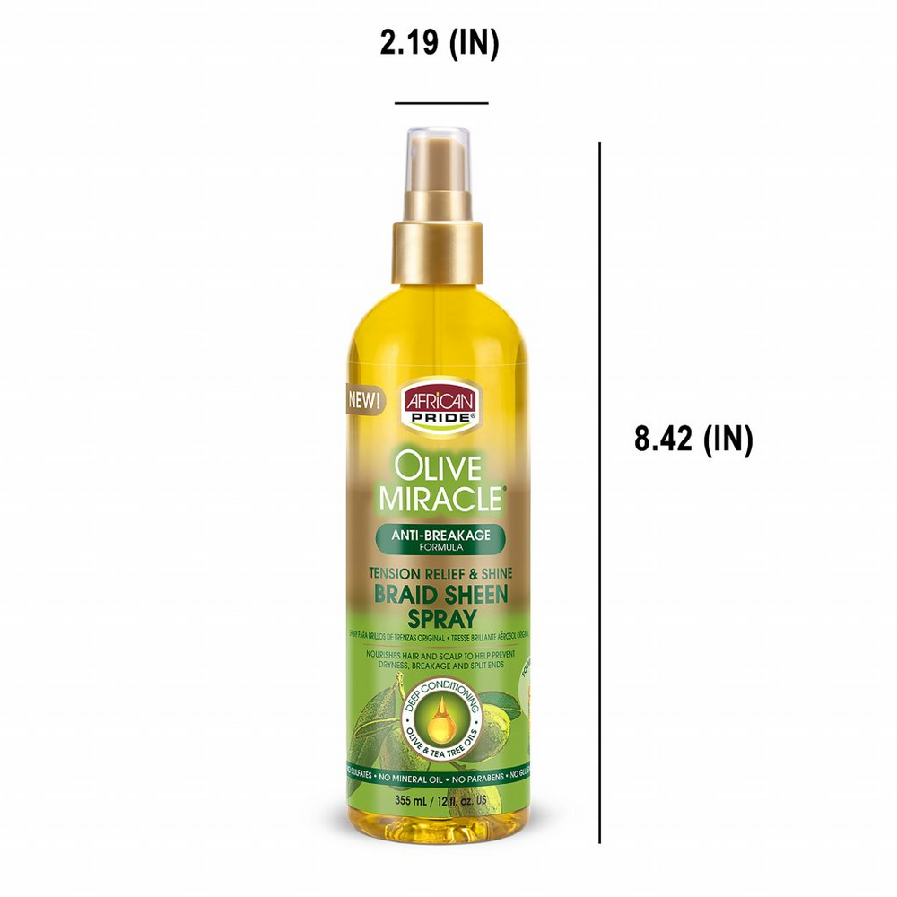 African Pride Olive Miracle Braid Sheen Spray 355ml/12oz