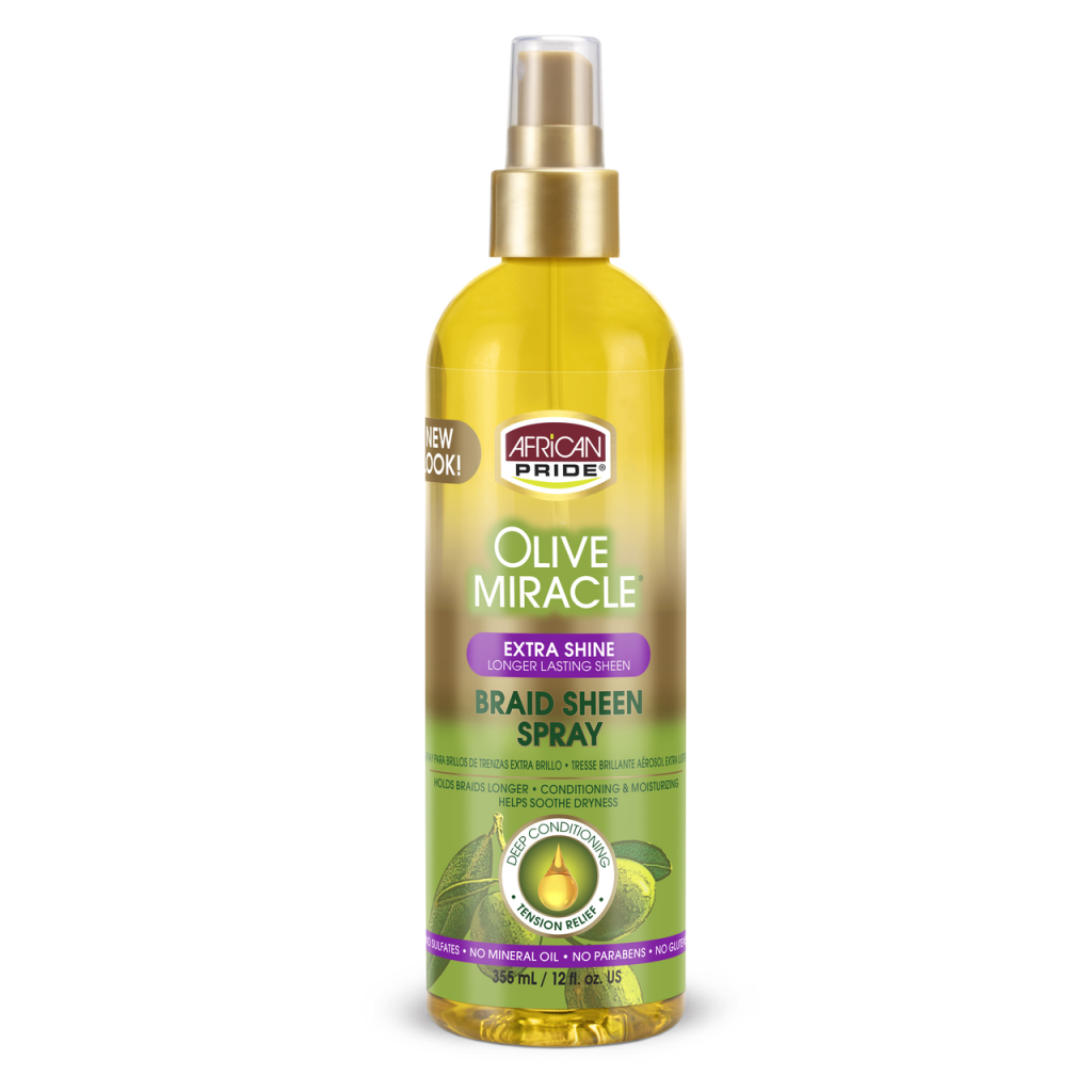 African Pride Olive Miracle Extra Braid Sheen Spray 355ml/12oz