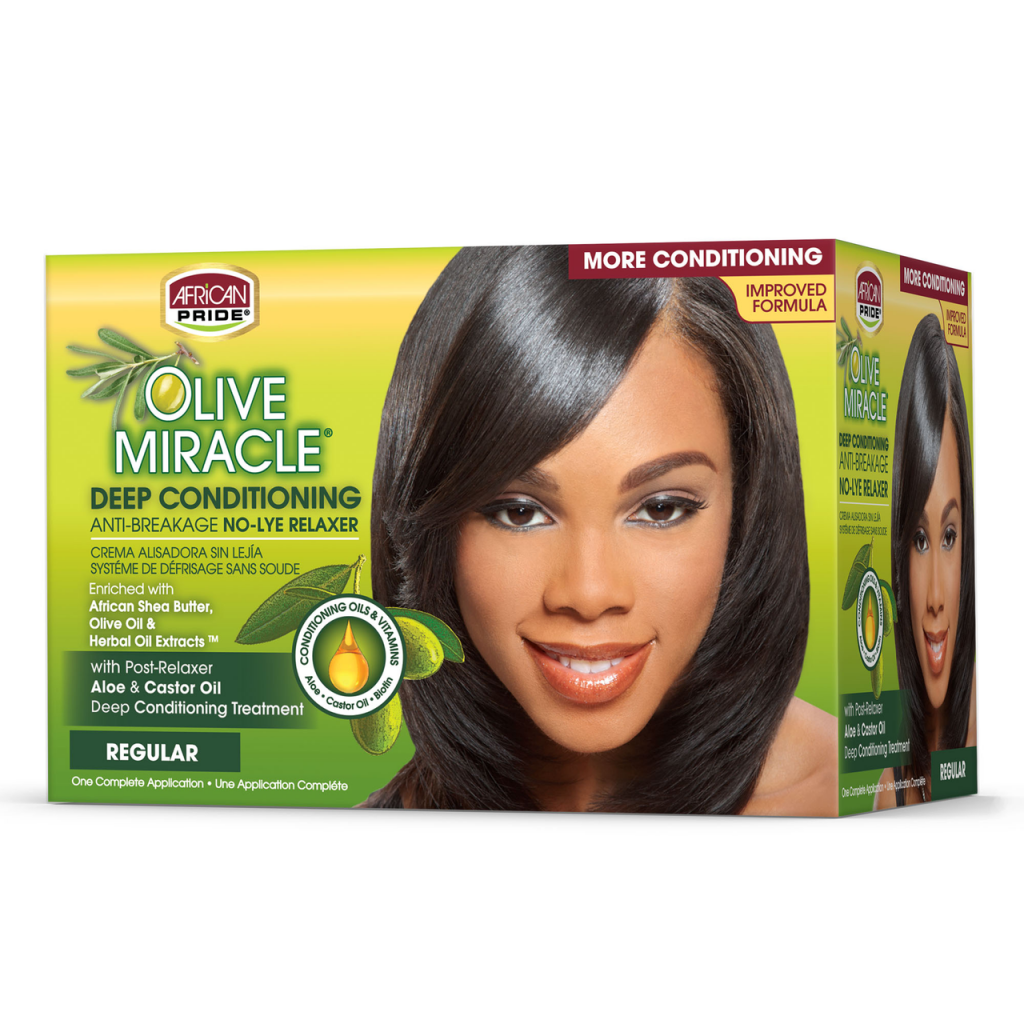 African Pride Olive Miracle No-Lye Relaxer Kit Regular