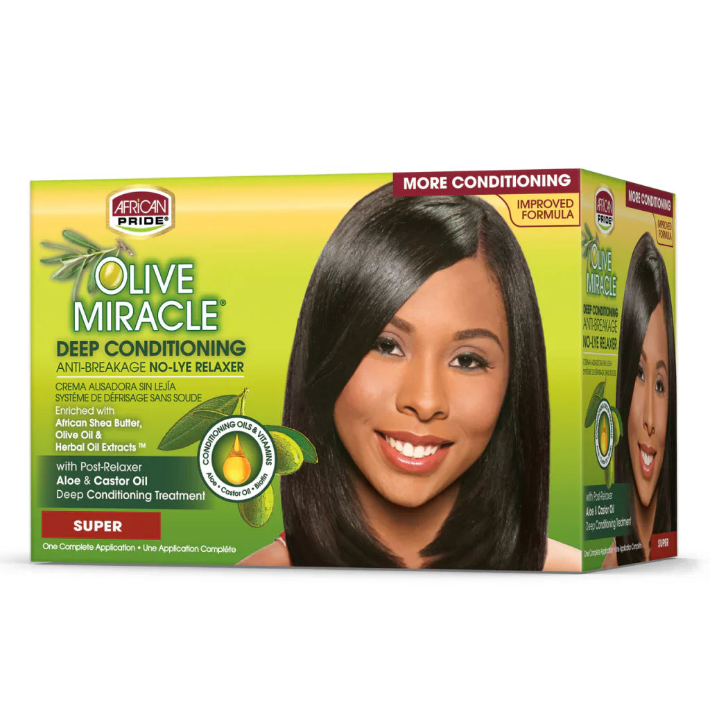 African Pride Olive Miracle No-Lye Relaxer Kit Super