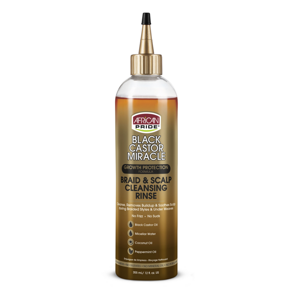 African Pride Black Castor Miracle Braid & Scalp Cleansing Rinse 355ml/12oz