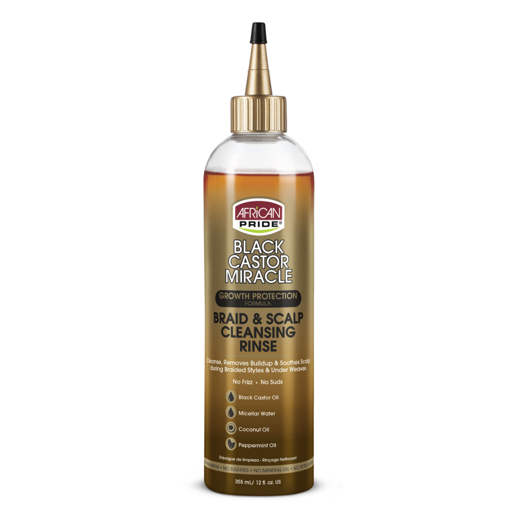 African Pride Black Castor Miracle Braid & Scalp Cleansing Rinse 355ml/12oz
