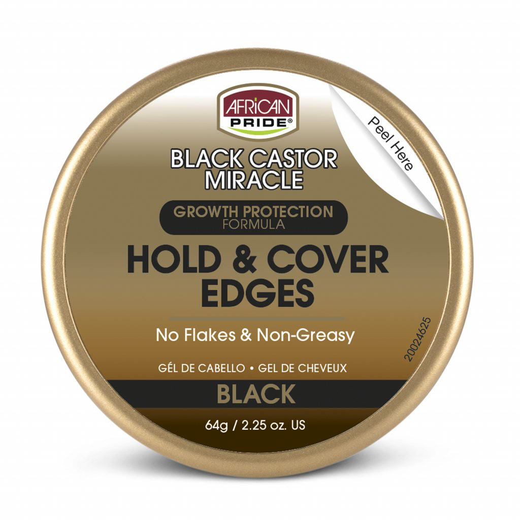 African Pride Black Castor Miracle Hold & Cover Edges (Black) 64g/2.25oz