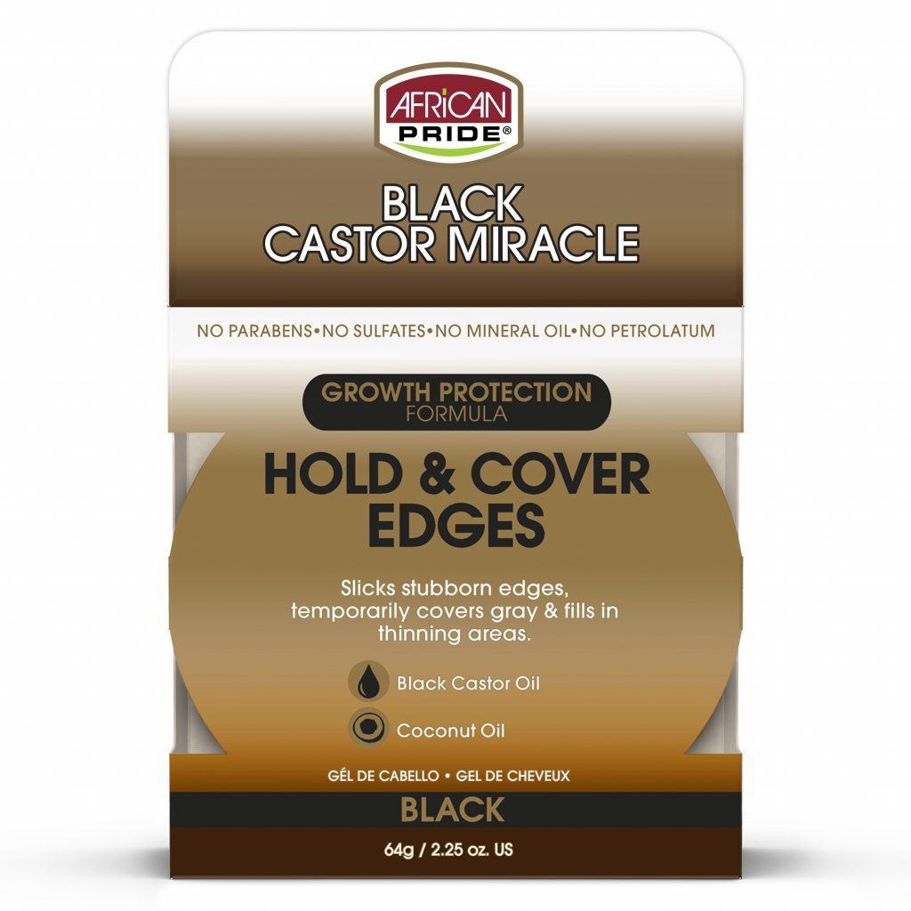 African Pride Black Castor Miracle Hold & Cover Edges (Black) 64g/2.25oz