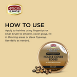 African Pride Black Castor Miracle Hold & Cover Edges (Black) 64g/2.25oz