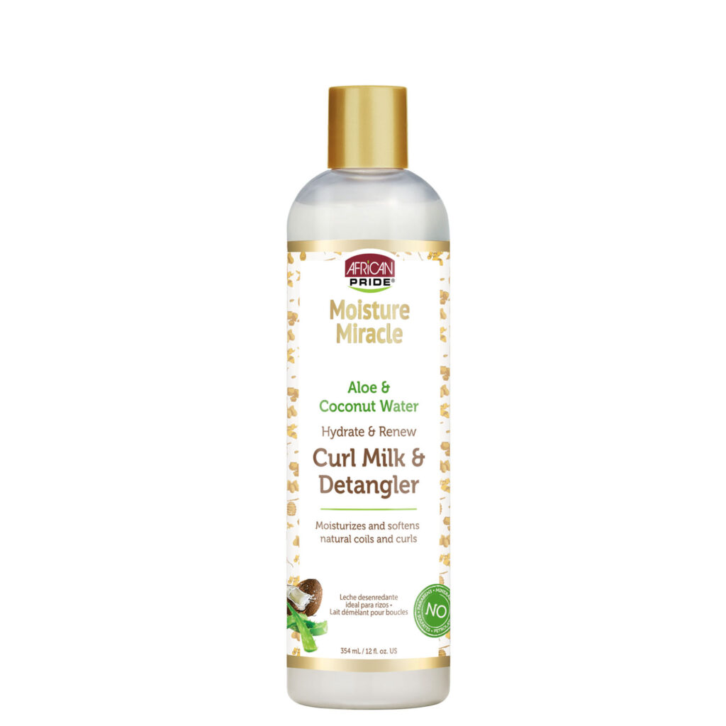 African Pride Moisture Miracle Aloe & Coconut Water Curl Milk & Detangler 354ml/12oz