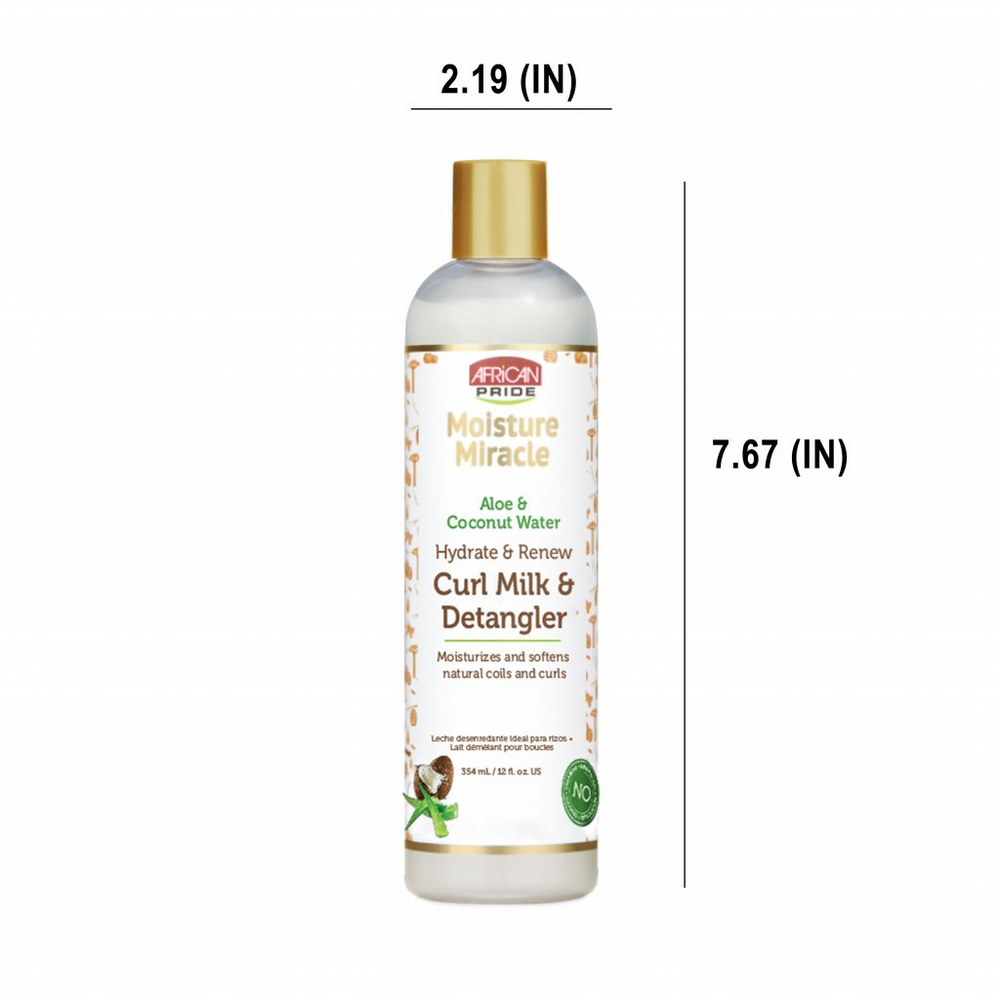 African Pride Moisture Miracle Aloe & Coconut Water Curl Milk & Detangler 354ml/12oz