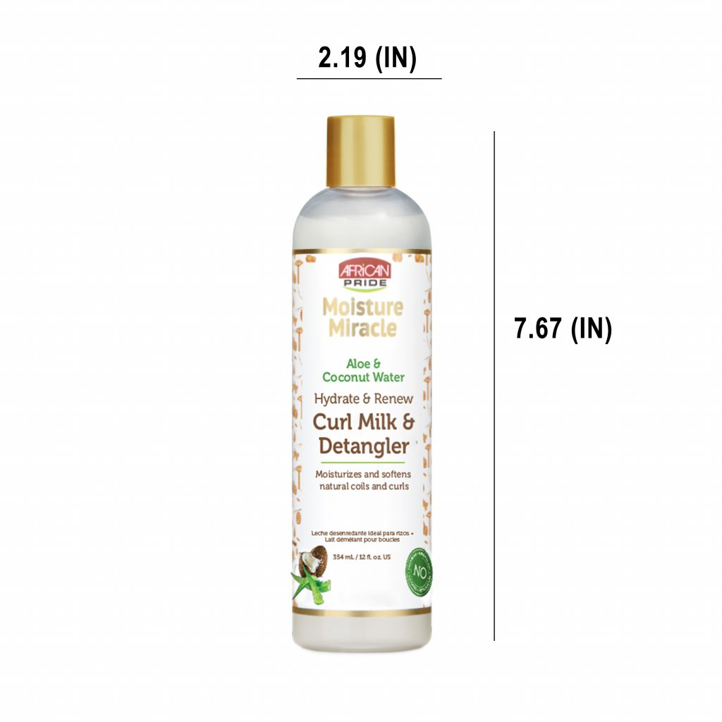African Pride Moisture Miracle Aloe & Coconut Water Curl Milk & Detangler 354ml/12oz