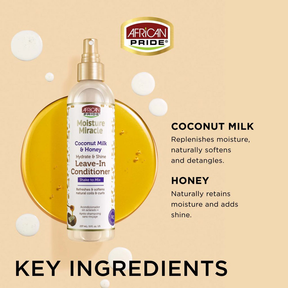 African Pride Moisture Miracle Coconut Milk & Honey Leave-In Conditioner 237ml/8oz