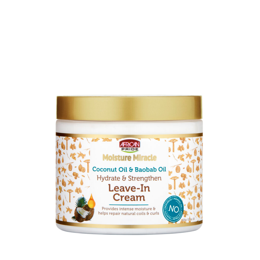 African Pride Moisture Miracle Coconut Oil & Baobab Oil Leave-In Cream 425g/15oz