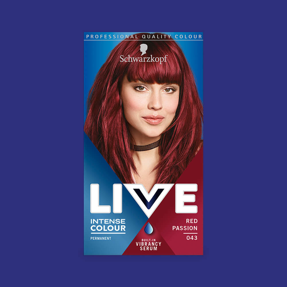 Schwarzkopf Live Intense Colour Permanent Hair Colour Dye 043 Passion Red