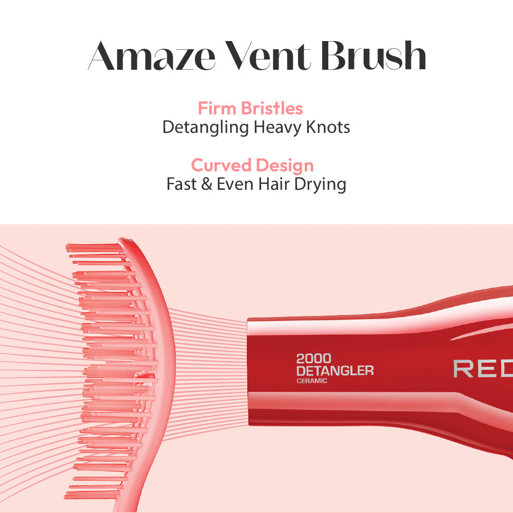 Red By Kiss Flexible Amaze Circle Vent Brush  Firm Bristles for Detangling