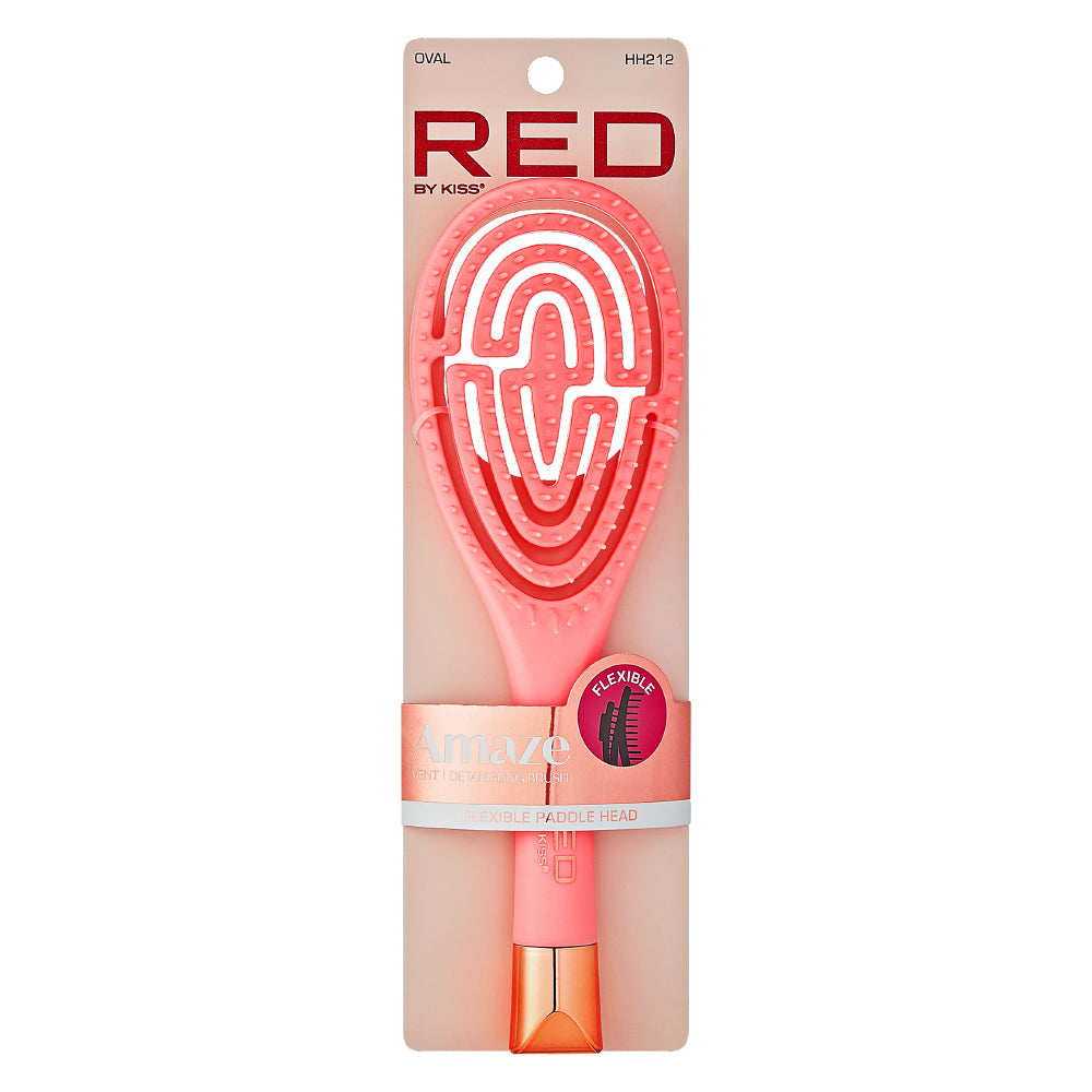 Red By Kiss Flexible Amaze Oval Vent Brush  Firm Bristles for Detangling