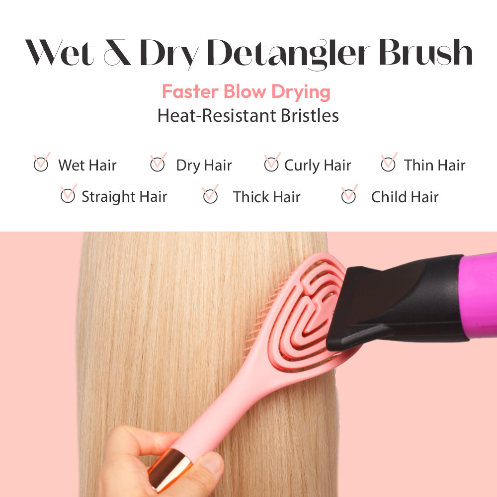 Red By Kiss Flexible Amaze Oval Vent Brush  Firm Bristles for Detangling