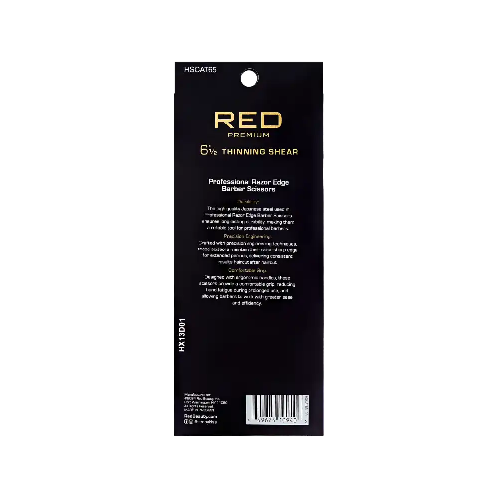 Red By Kiss Premium Artisan Professional Hair Thinning Shears 6.5"