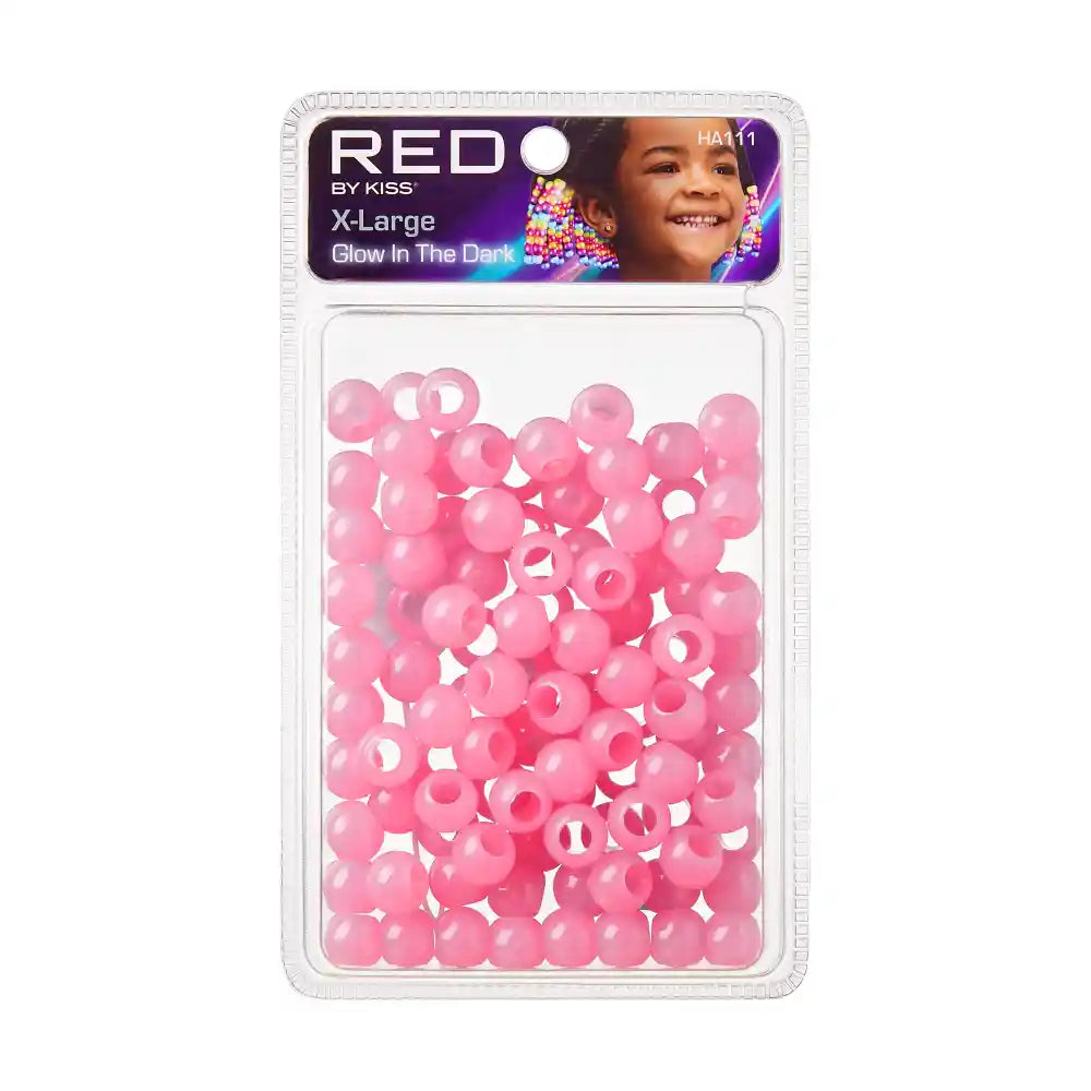 Red By Kiss Glow In The Dark Hair Beads X Large