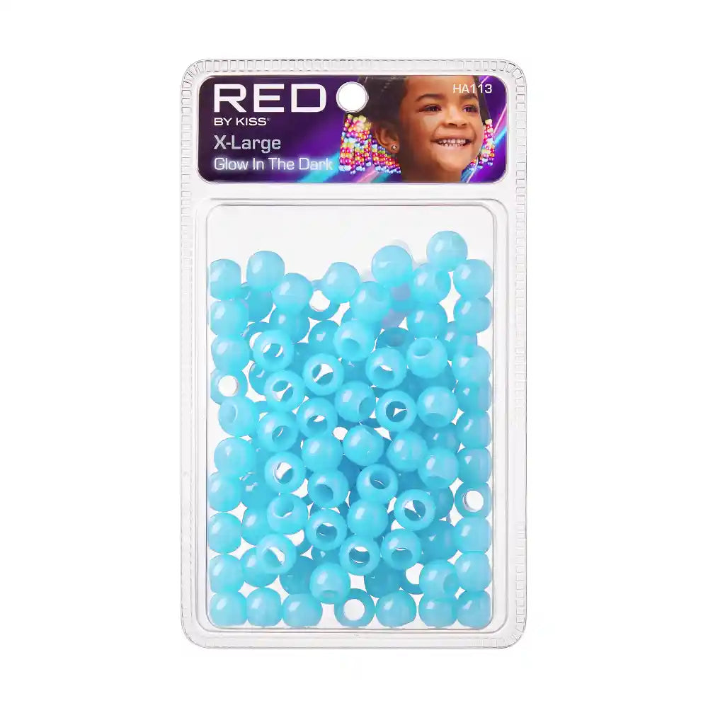 Red By Kiss Glow In The Dark Hair Beads X Large