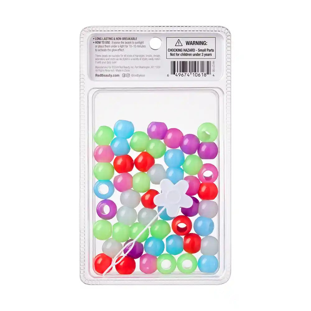 Red By Kiss Glow In The Dark Hair Beads XX Large