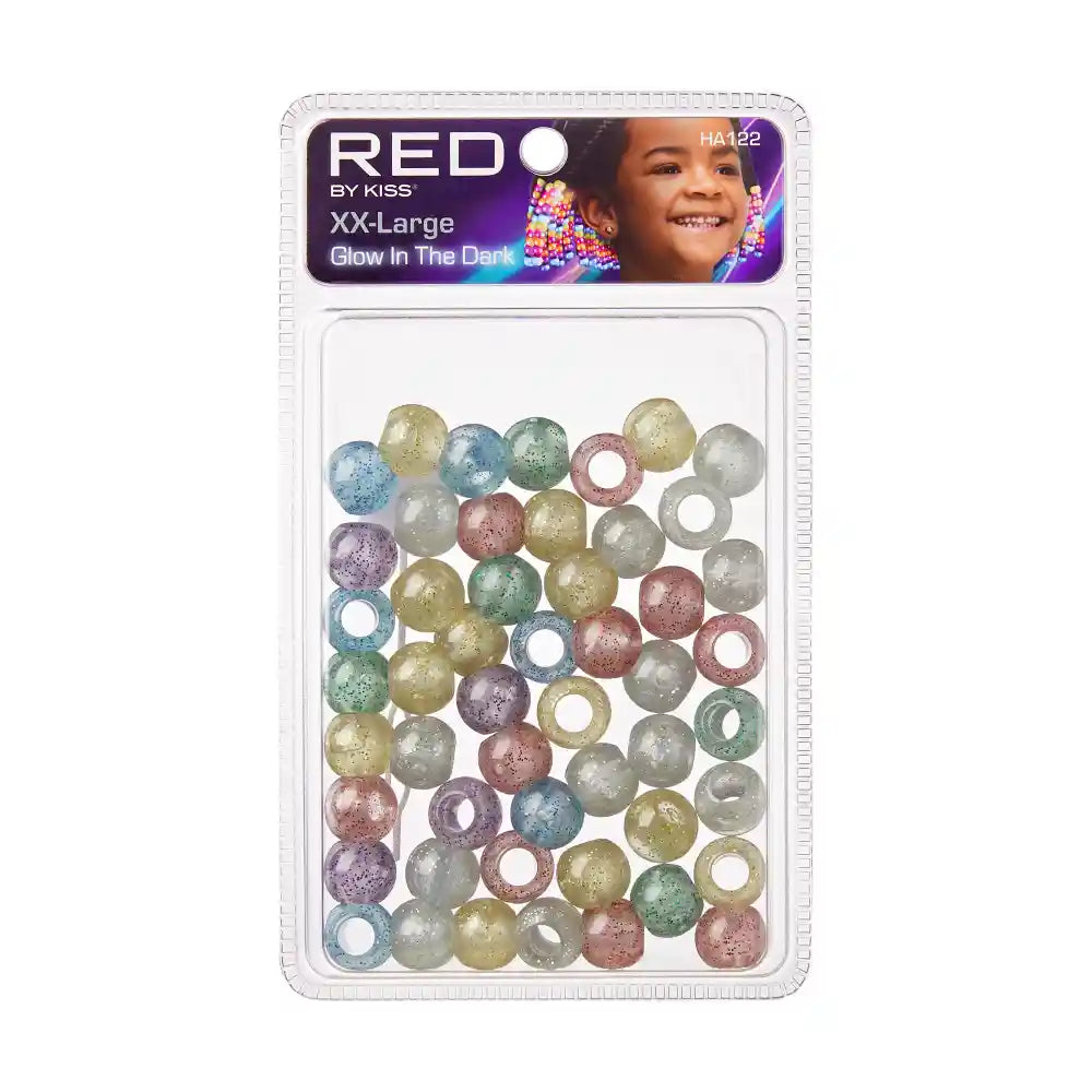 Red By Kiss Glow In The Dark Hair Beads XX Large