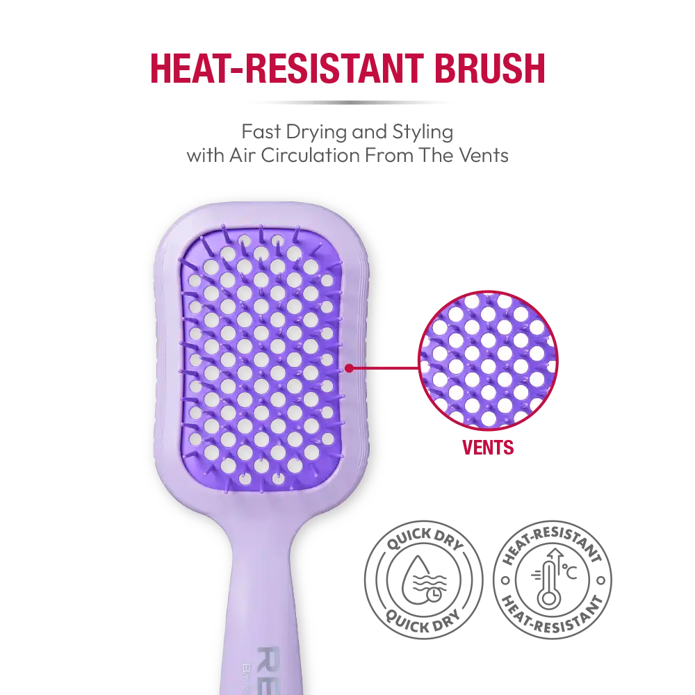 Red By Kiss Gentle Wet & Dry Vent Heat-Resistant Brush Softer, Flexible Bristles