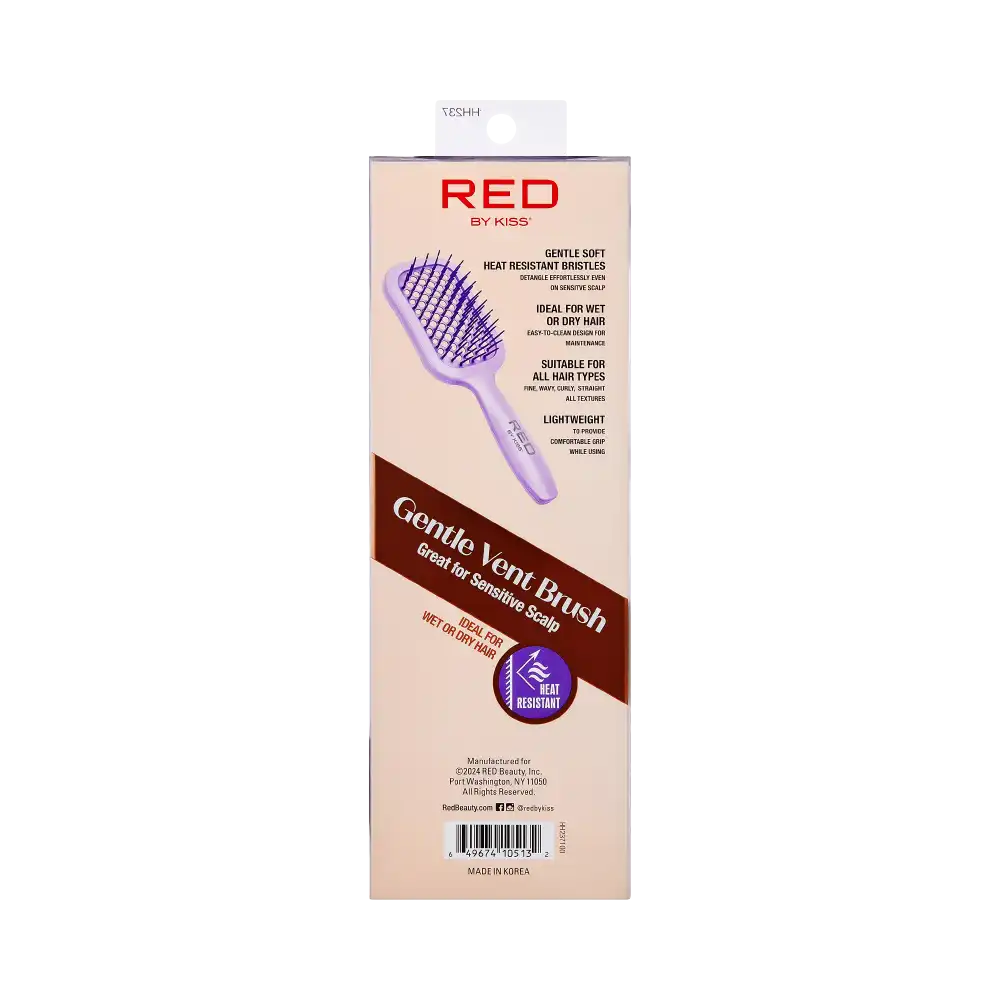 Red By Kiss Gentle Wet & Dry Vent Heat-Resistant Brush Softer, Flexible Bristles