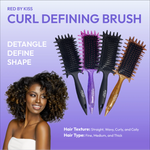 Red By Kiss Curl-Art Styler Detangling & Curl Defining Brush with Side Combs Black