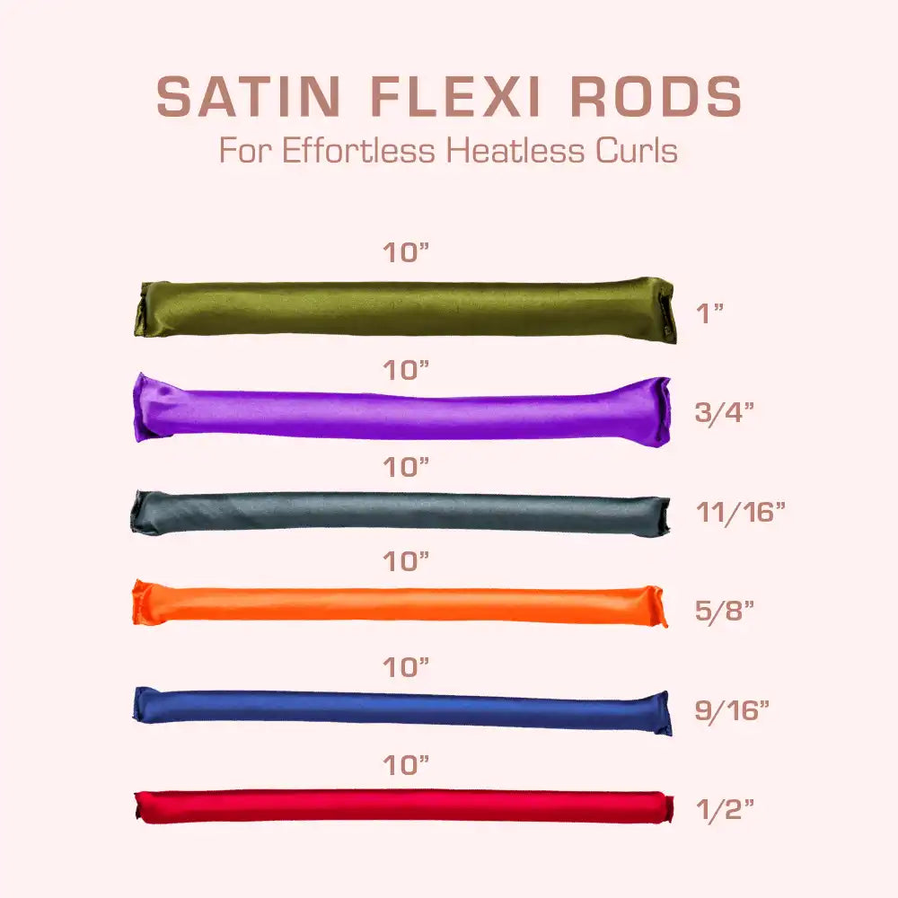 Red By Kiss Heatless Curling Silky Satin Flexi Rods BLUE
