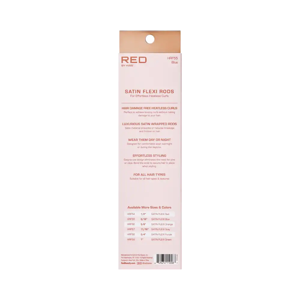 Red By Kiss Heatless Curling Silky Satin Flexi Rods BLUE