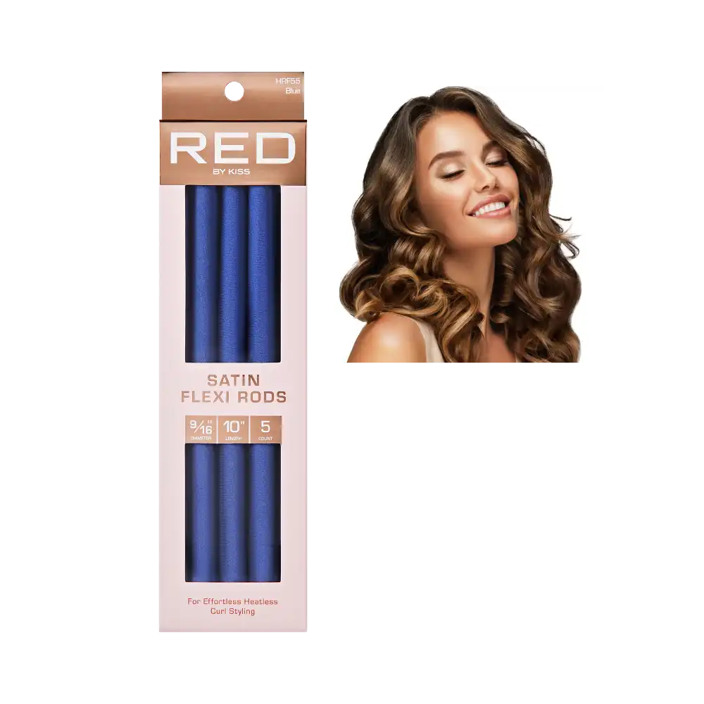 Red By Kiss Heatless Curling Silky Satin Flexi Rods BLUE