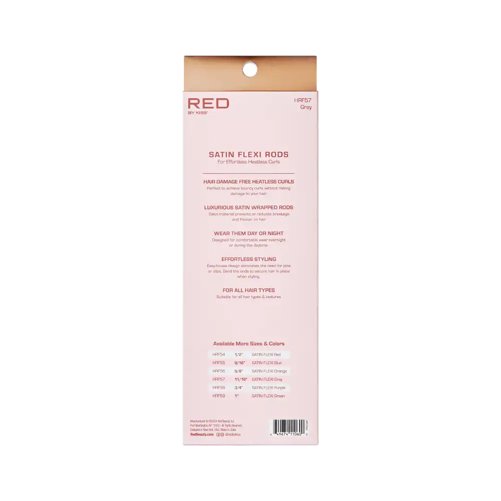 Red By Kiss Heatless Curling Silky Satin Flexi Rods GRAY