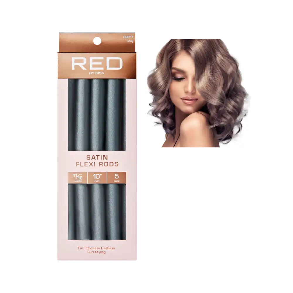 Red By Kiss Heatless Curling Silky Satin Flexi Rods GRAY