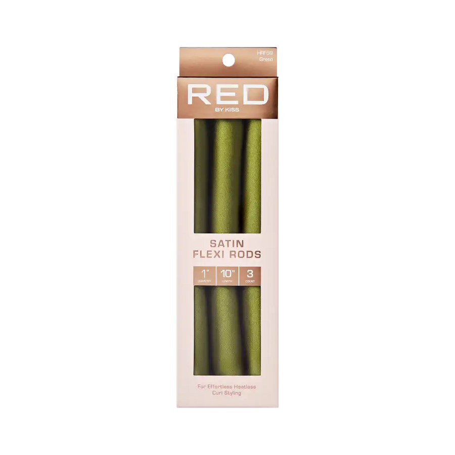 Red By Kiss Heatless Curling Silky Satin Flexi Rods Green