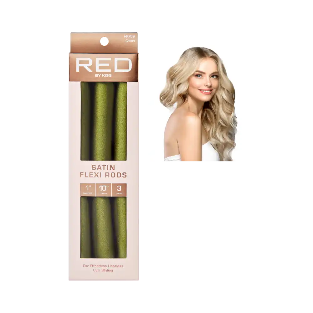 Red By Kiss Heatless Curling Silky Satin Flexi Rods Green