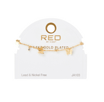 RED BY KISS 14 KT GOLD PLATED GLAM FAHION ANKLET BUTTERFLY
