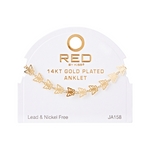 RED BY KISS 14 KT GOLD PLATED GLAM FAHION ANKLET DAINTY BUTTERFLY