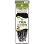 Dressmaker Youth 100% Unprocessed Virgin Brazilian HD Free Part Closure 4x4 Jerry Curl