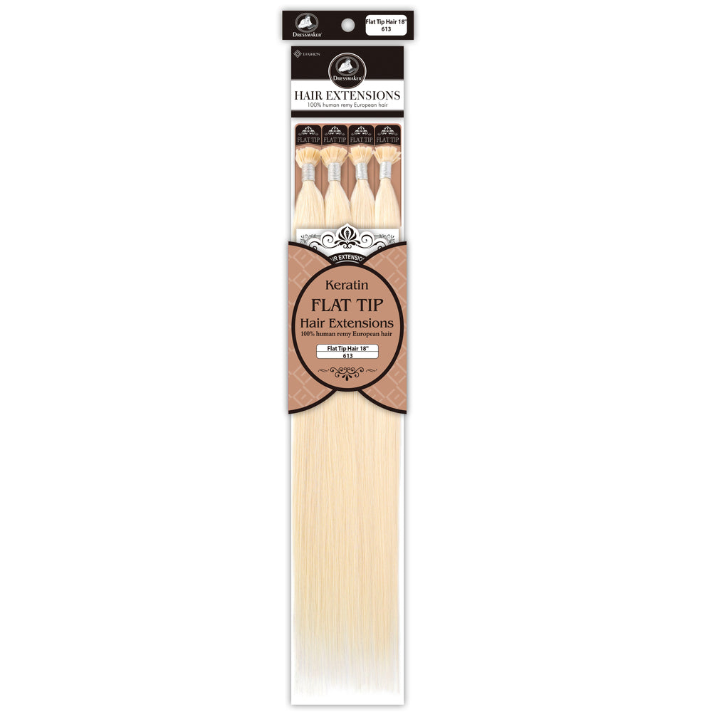 Dressmaker 100% Human Remy European Keratin Flat Tip Straight Hair Extensions