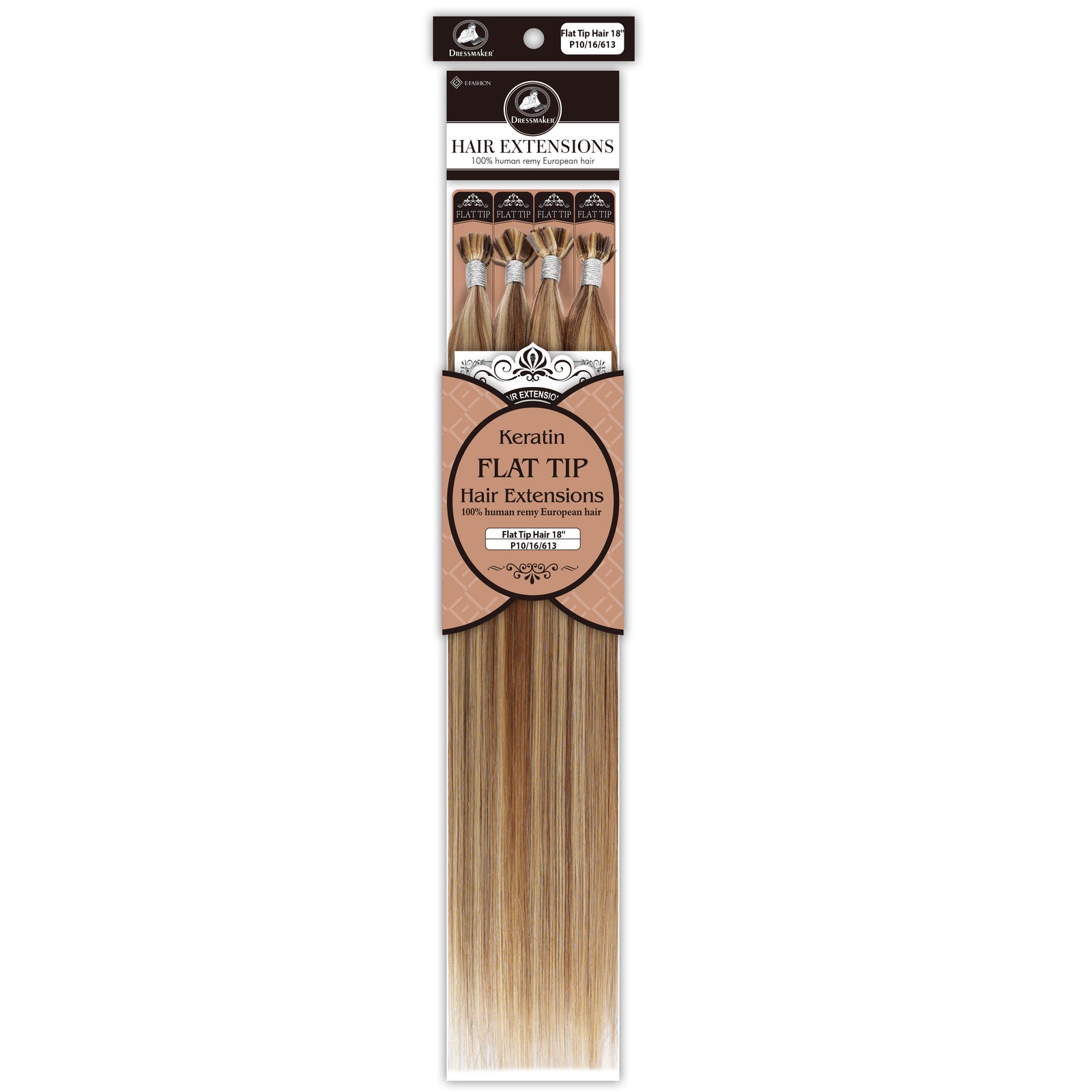 Dressmaker 100% Human Remy European Keratin Flat Tip Straight Hair Extensions
