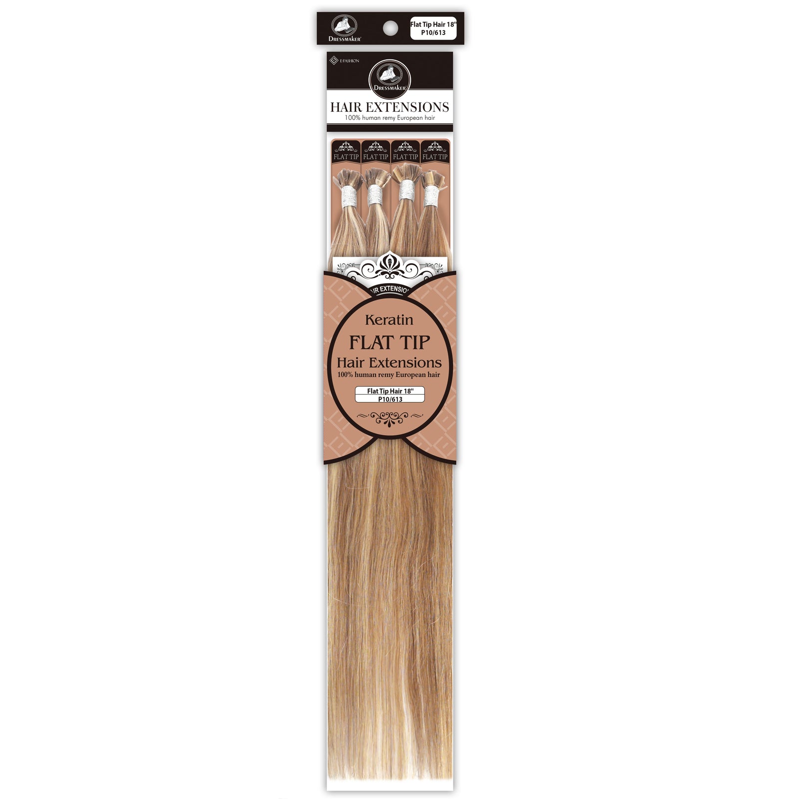Dressmaker 100% Human Remy European Keratin Flat Tip Straight Hair Extensions