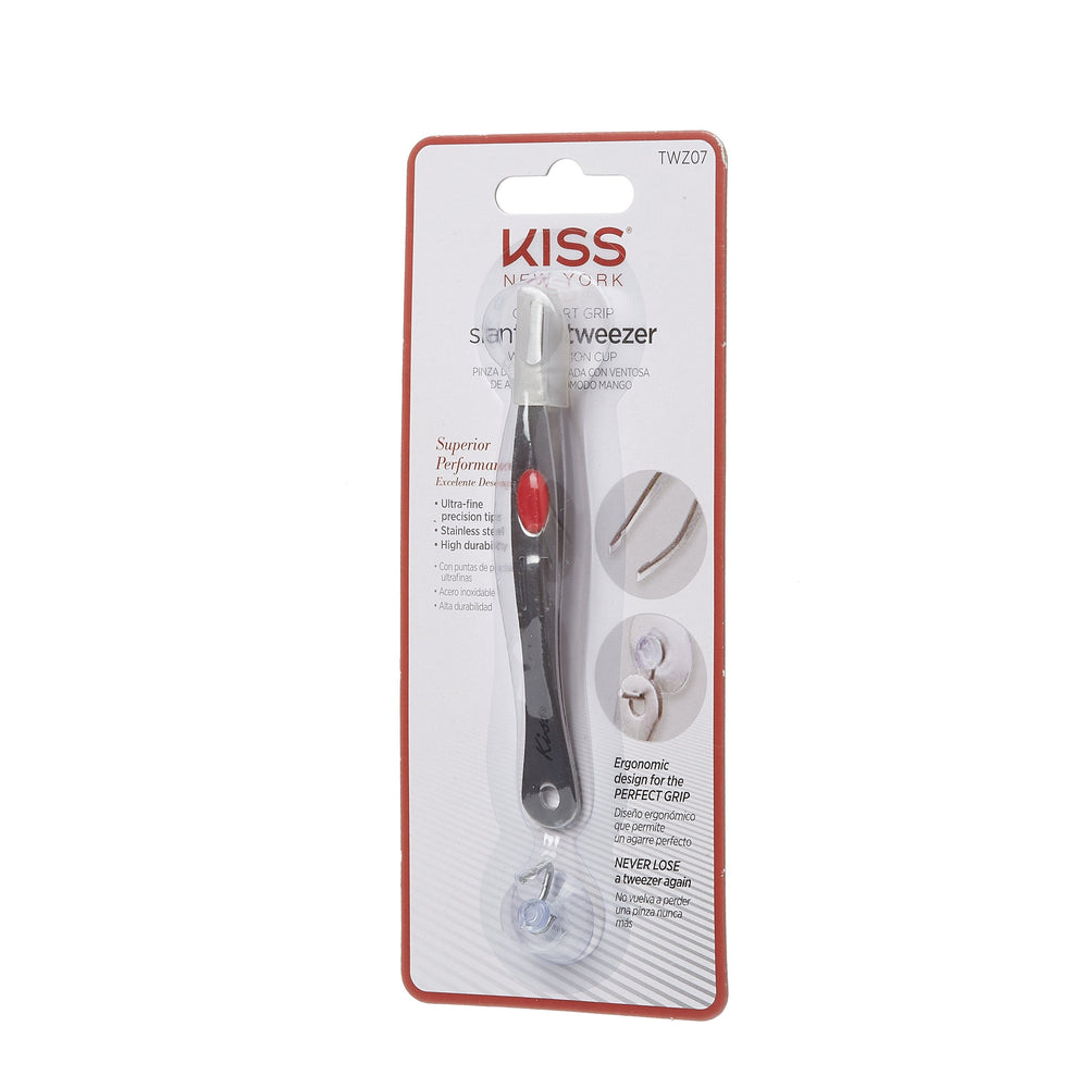 KISS NEW YORK Slant Tip Tweezer with Suction Cup