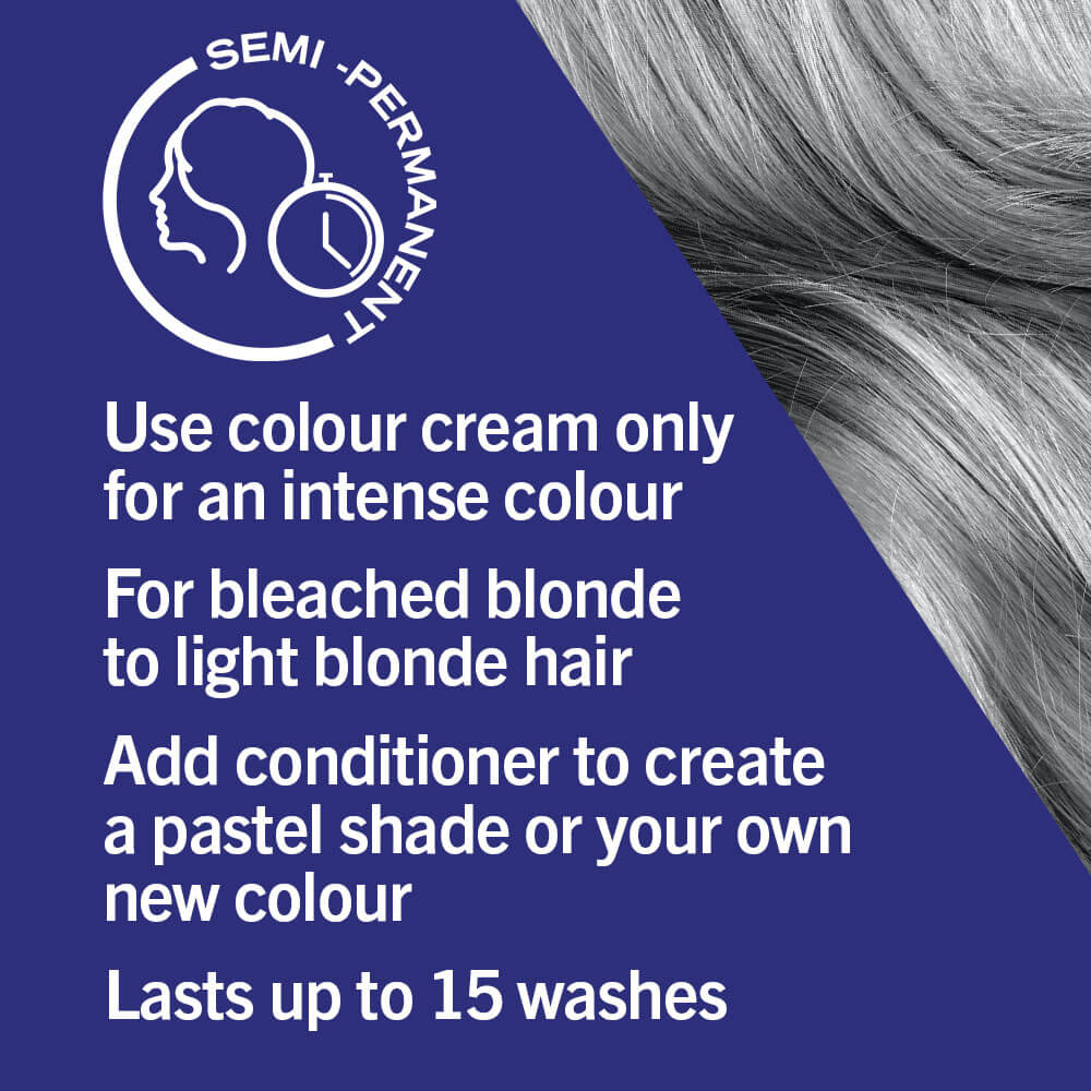 Schwarzkopf Live Ultra Brights Semi-Permanent Hair Colour Dye 098 Steel Silver