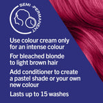 Schwarzkopf Live Ultra Brights Semi-Permanent Hair Colour Dye 091 Raspberry Rebel