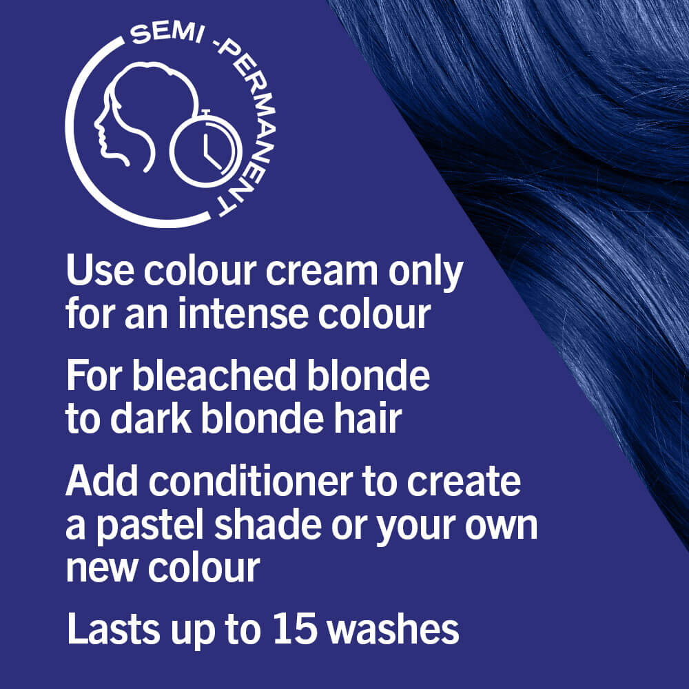 Schwarzkopf Live Ultra Brights Semi-Permanent Hair Colour Dye 095 Electric Blue