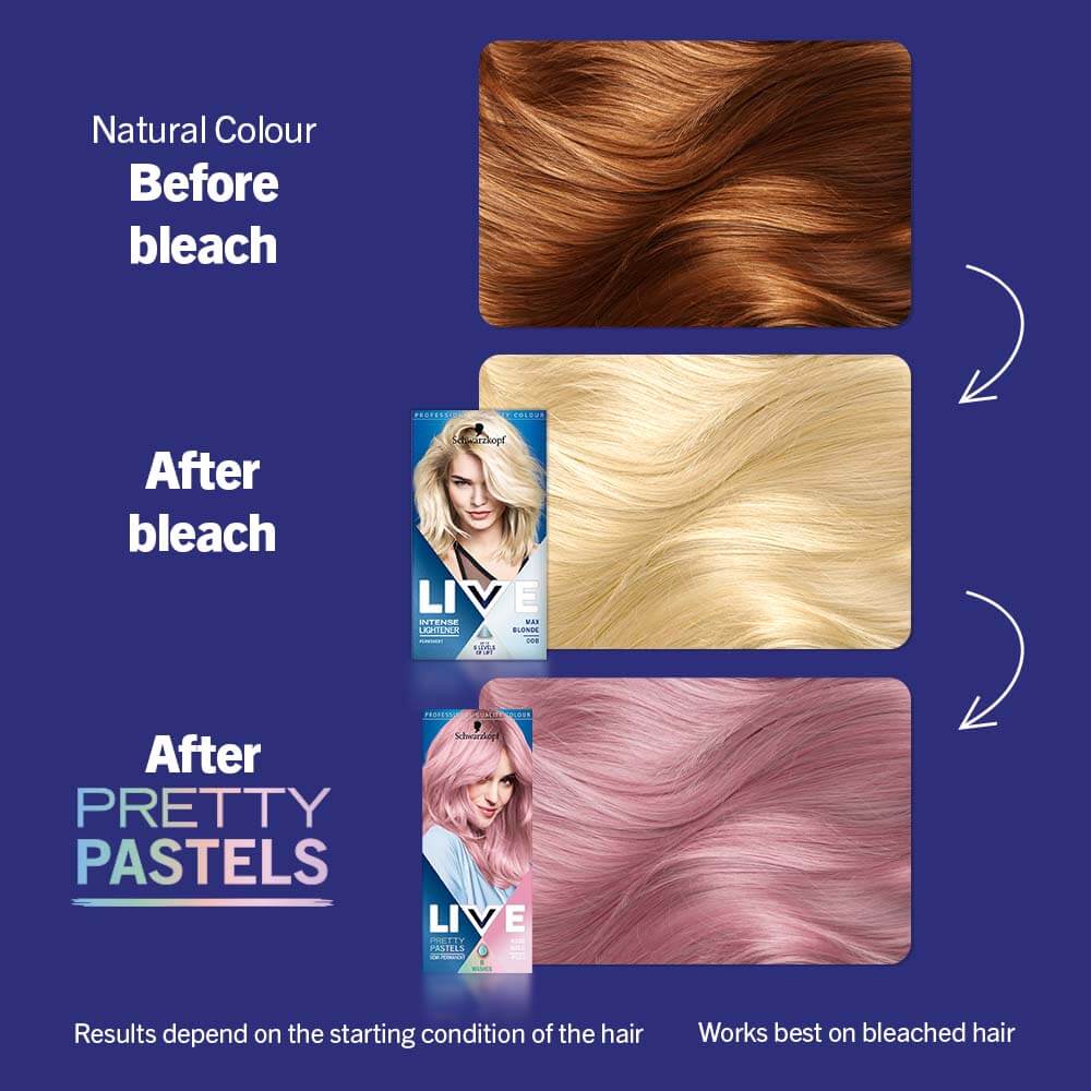 Schwarzkopf Live Pretty Pastels Semi Permanent Hair Colour Dye P123 Rose Gold