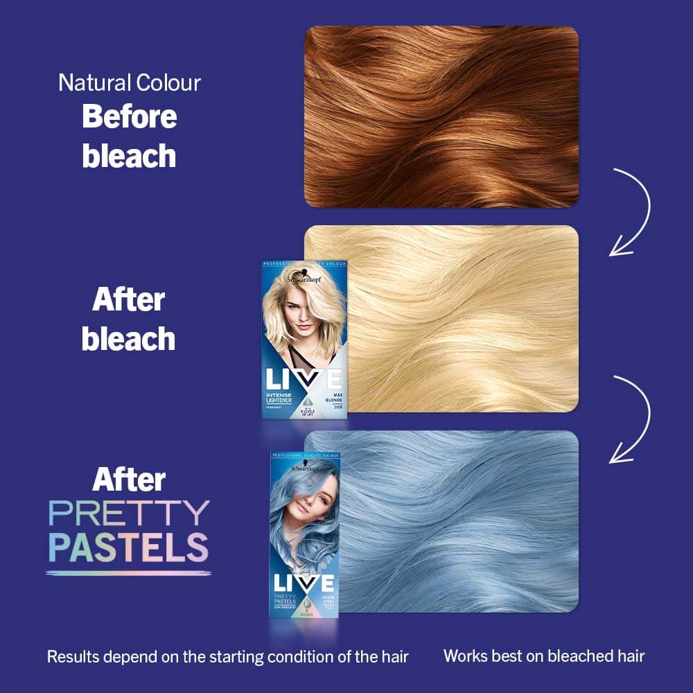 Schwarzkopf Live Pretty Pastels Semi Permanent Hair Colour Dye P121 Denim Steel