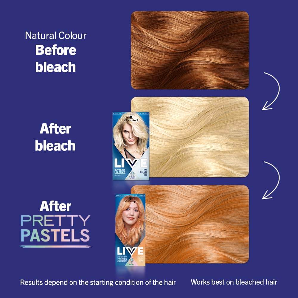 Schwarzkopf Live Ulta Brights Semi Permanent Hair Colour Dye P122 Perfect Peach
