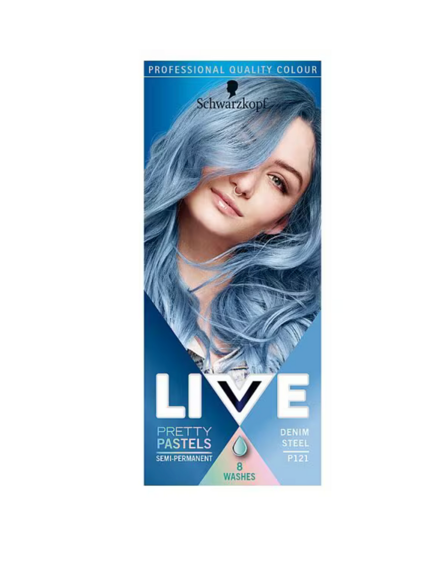 Schwarzkopf Live Pretty Pastels Semi Permanent Hair Colour Dye P121 Denim Steel
