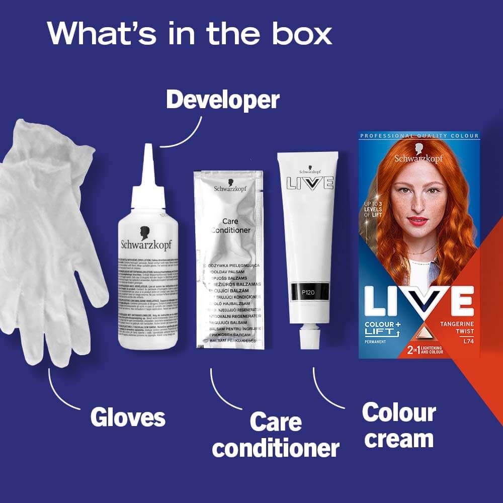Schwarzkopf Live Colour + Lift Permanent Hair Colour Dye L74 Tangerine Twist
