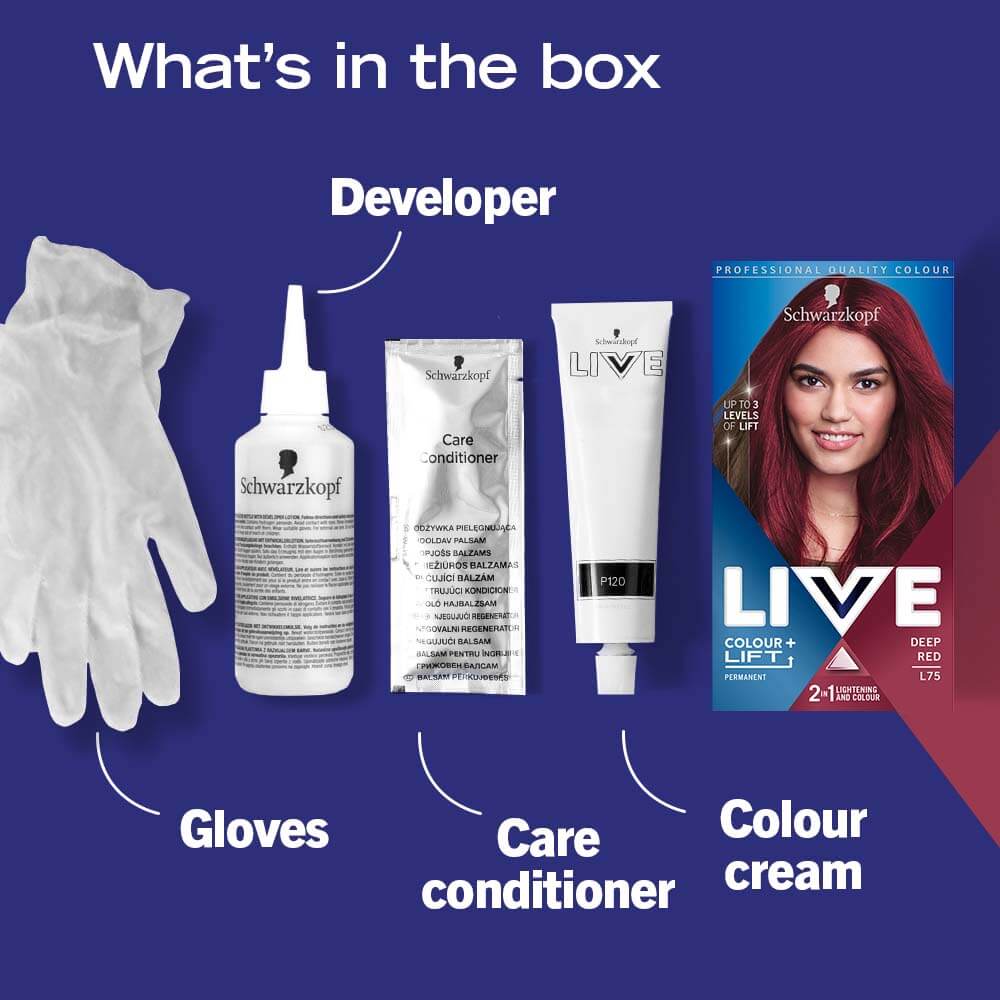 Schwarzkopf Live Colour + Lift Permanent Hair Colour Dye L75 Deep Red